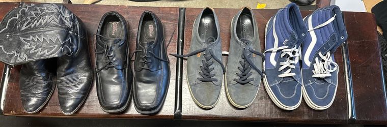 Men’s Shoes Lot – Size 13 Shoes & Size 12 Cowboy Boots – ECCO, Vans, Dexter, Nocona