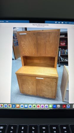 Vintage armoire library cabinet