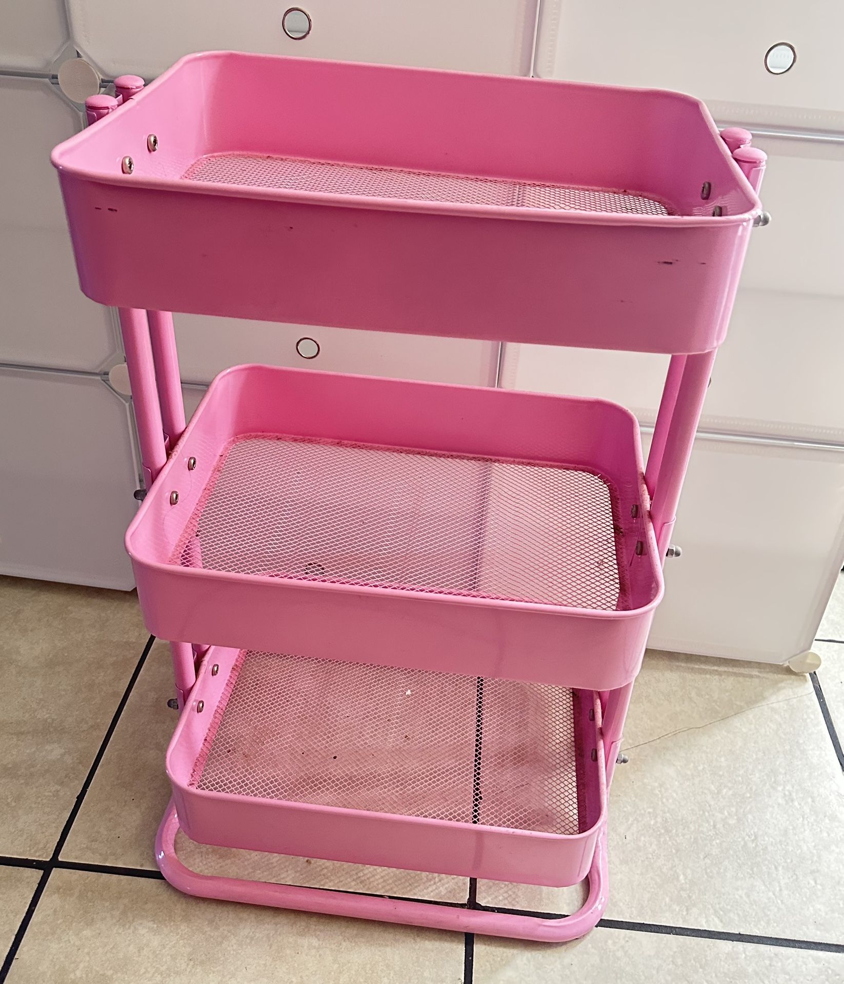 Pink 3 Tier Cart (no Wheels) 
