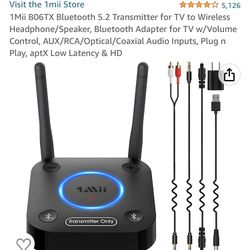 1 Mii B06TX Bluetooth 5.2 Transmitter for TV to Wireless Headphone/Speaker, Bluetooth Adapter for TV w/Volume Control, AUX/RCA/Optical/Coaxial Audio I Thumbnail