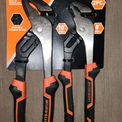 Hurusky Groove Joint Pliers 10" And 8" Set