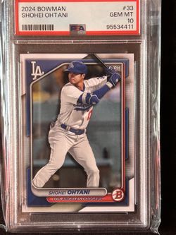 Shohei Ohtani 2024 Bowman #33 PSA 10 GEM MINT – Dodgers Debut Card