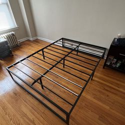 Queen-sized metal bed frame