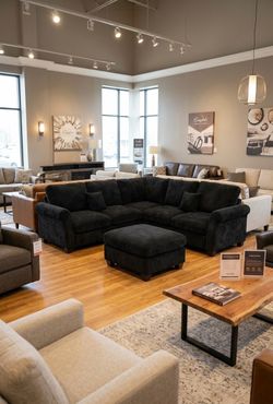 Brand new sectional sofa black corduroy