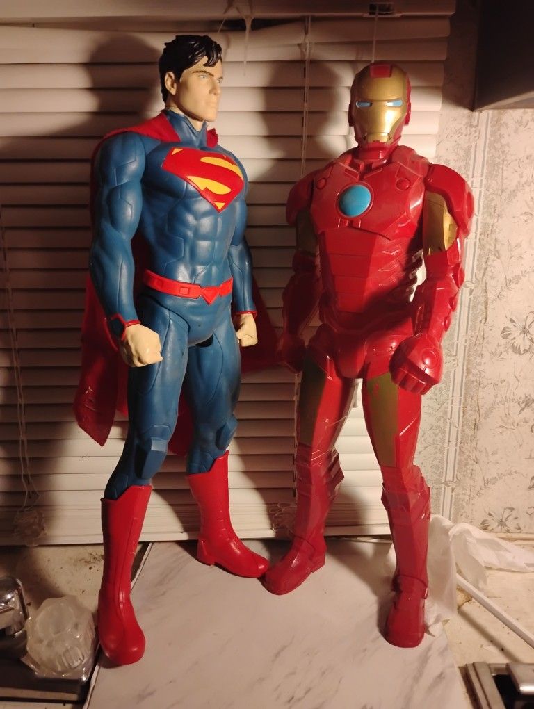 20" Tall Iron Man And SuperMan