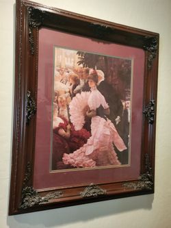 Large picture glass front carved frame very large, perfect