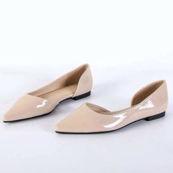 Nude Glossy Flats 