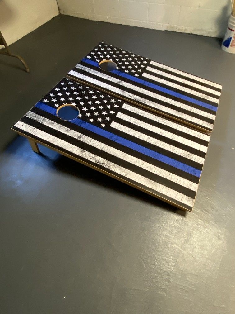 Blue line Corn Hole Set
