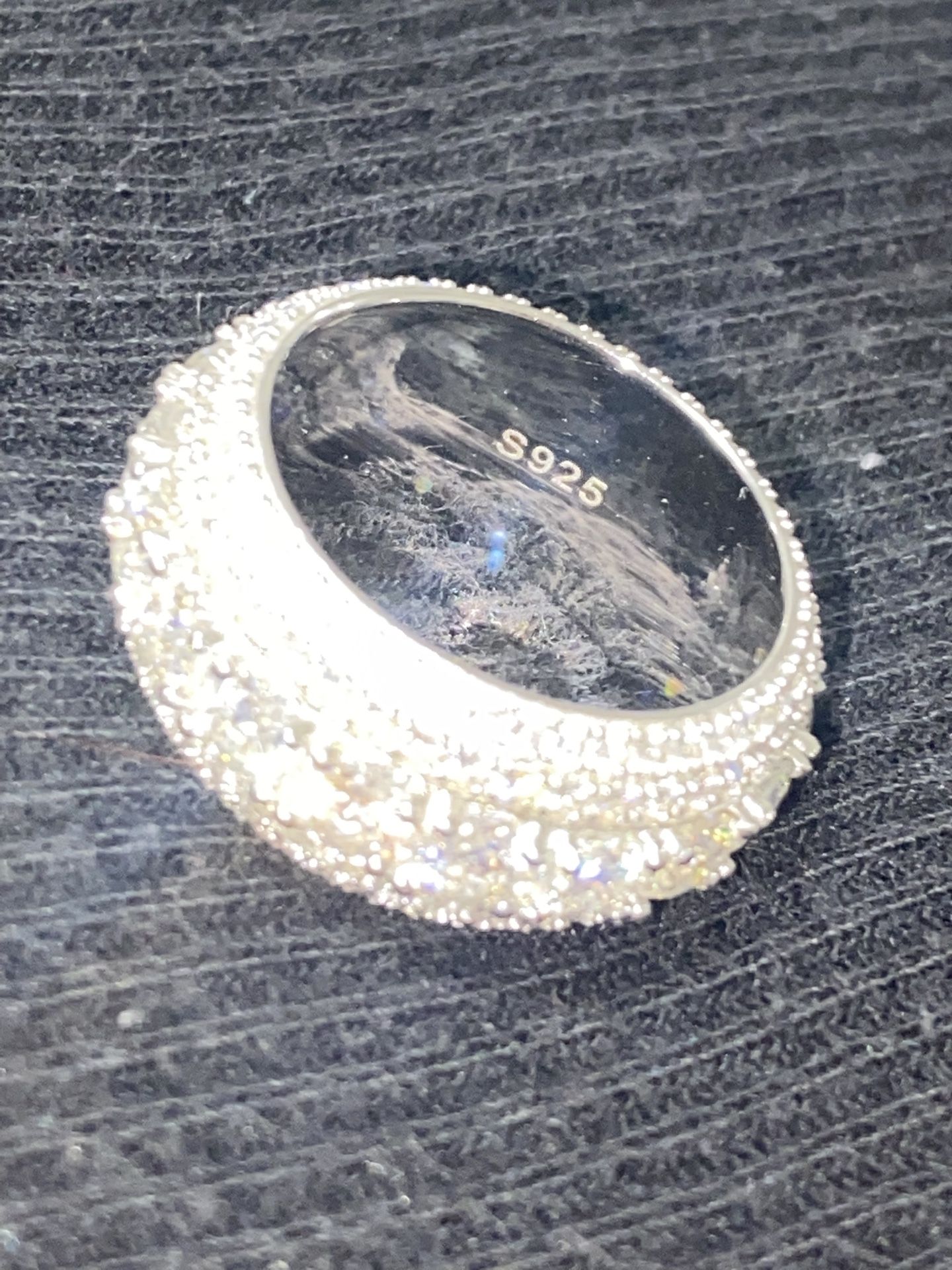 925 Silver Moissanite Size 8 Ring