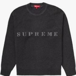 Supreme Stone Washed Sweater Black Size Medium 