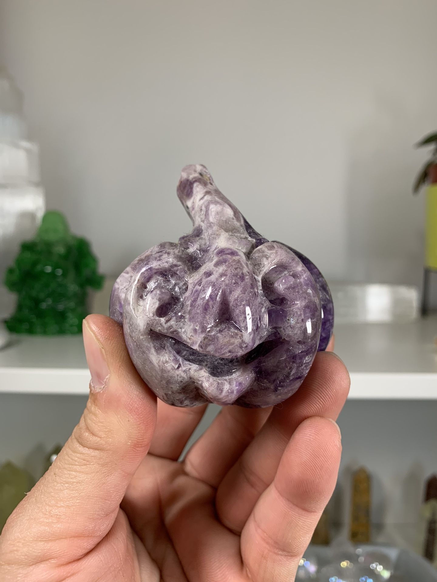 Amethyst Pumpkin Carving Healing Crystal