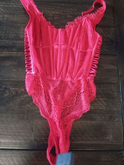 HOT RED Lace Teddy sz. S $85 OBO