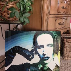 Authentic Displate Marilyn Manson Glossy Metal Poster - Large ~20x15.5" Like New Never Mounted