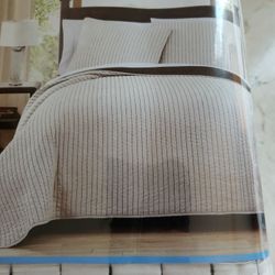 3PC Quilt Set Queen Size Beige Color