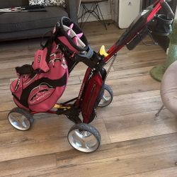 Sun Mountain Golf Clubs Bag And Push Cart