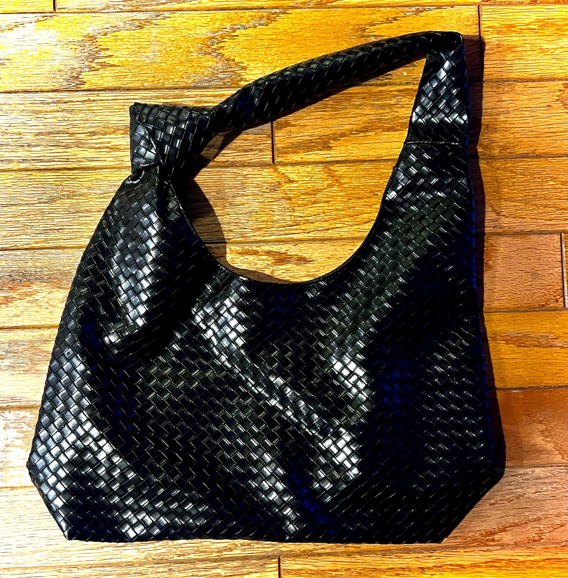 Large black hobo style purse, brand new item vinyl made by Ulta beauty