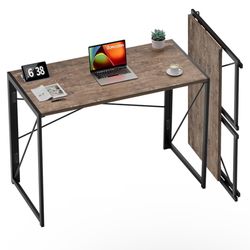 Folding Desk No Assembly Required, 39.4 inch Writing Computer Desk
