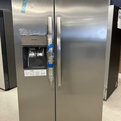 FRIGIDAIRE 36” STANDARD DEPTH SIDE BY SIDE REFRIGERATOR - PRINTSHIELD SS - MOD #: FRSS26L3AF