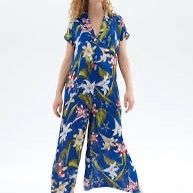 Zara blue floral jumpsuit Size XS