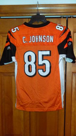 YOUTH LARGE 14-16 CINCINNATI BENGALS CHAD JOHNSON #85 JERSEY FROM REEBOK NFL PLAYERS