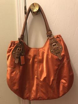Nine West brown/orange leather shoulder bag