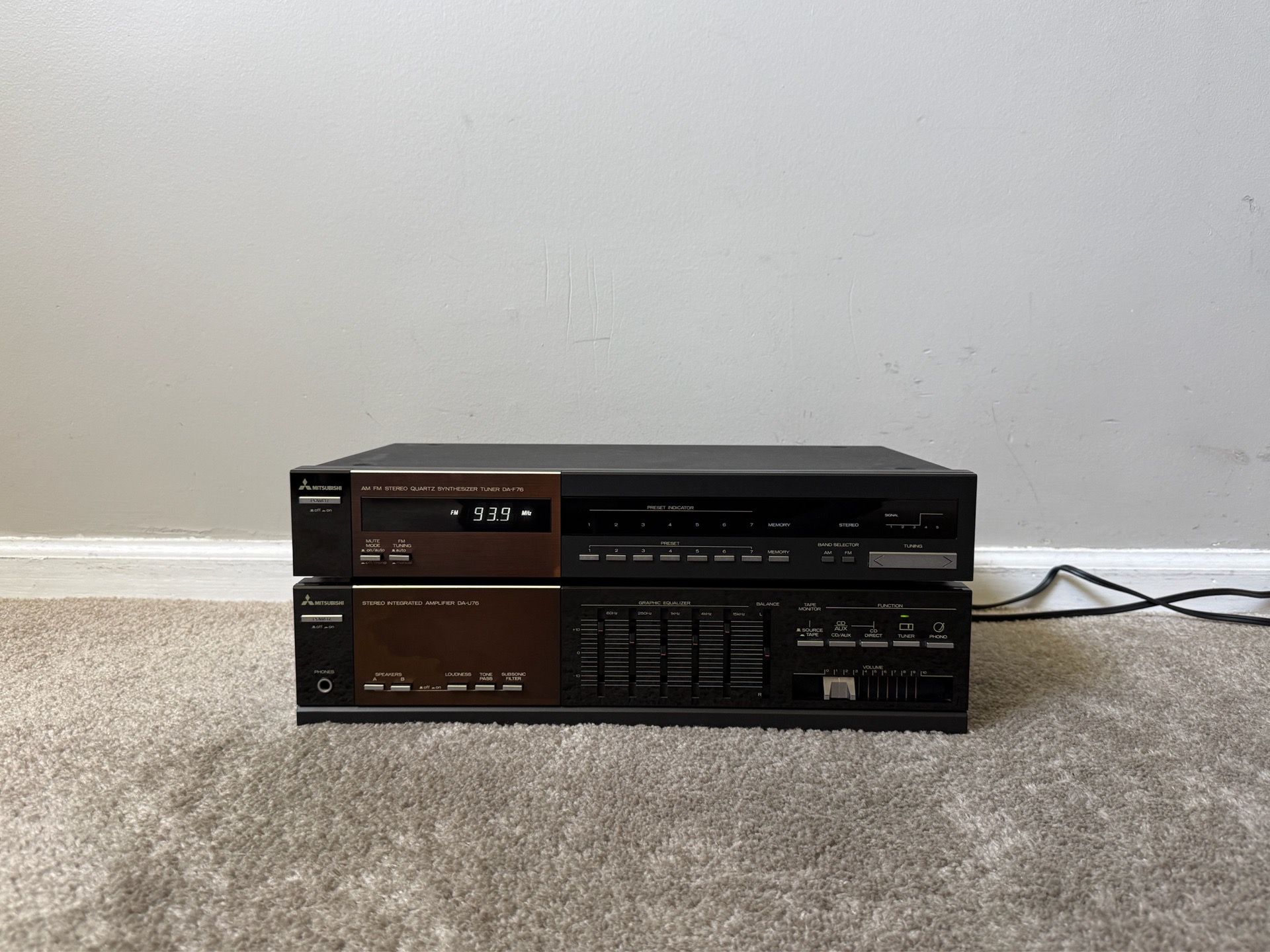 Mitsubishi Home Stereo System - Integrated Amplifier and Radio Tuner Receiver