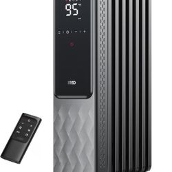 Dreo Oil Filled Radiator, Electric Radiant Heaters for indoor use Large Room with Remote Control, Child Lock, 4 Modes, Overheat & Tip-Over Protection,
