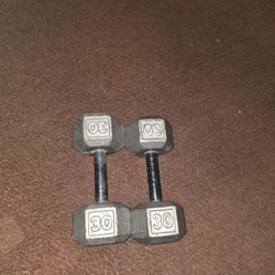 30 Lb Iron Dumbell Pair