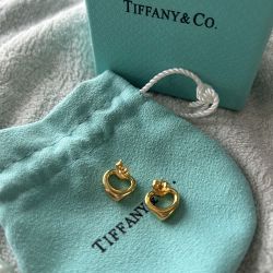 Tiffany & Co Gold Heart Earrings 