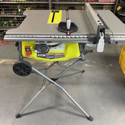 Ryobi 10” Table Saw With Side Extension And Rolling Stand  