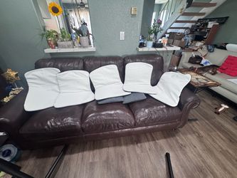 Leather White Waterproof chair covers Set