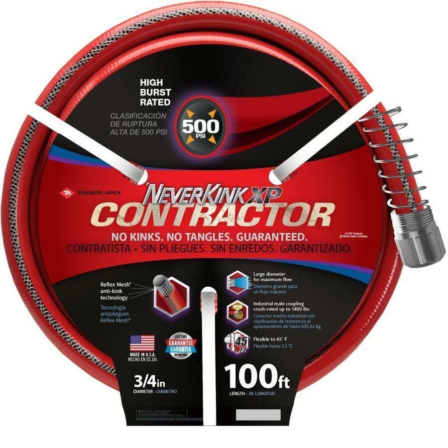 100 ft. Contractor Heavy Duty Kink Free Vinyl Red Coiled Hose Garden Plant Water