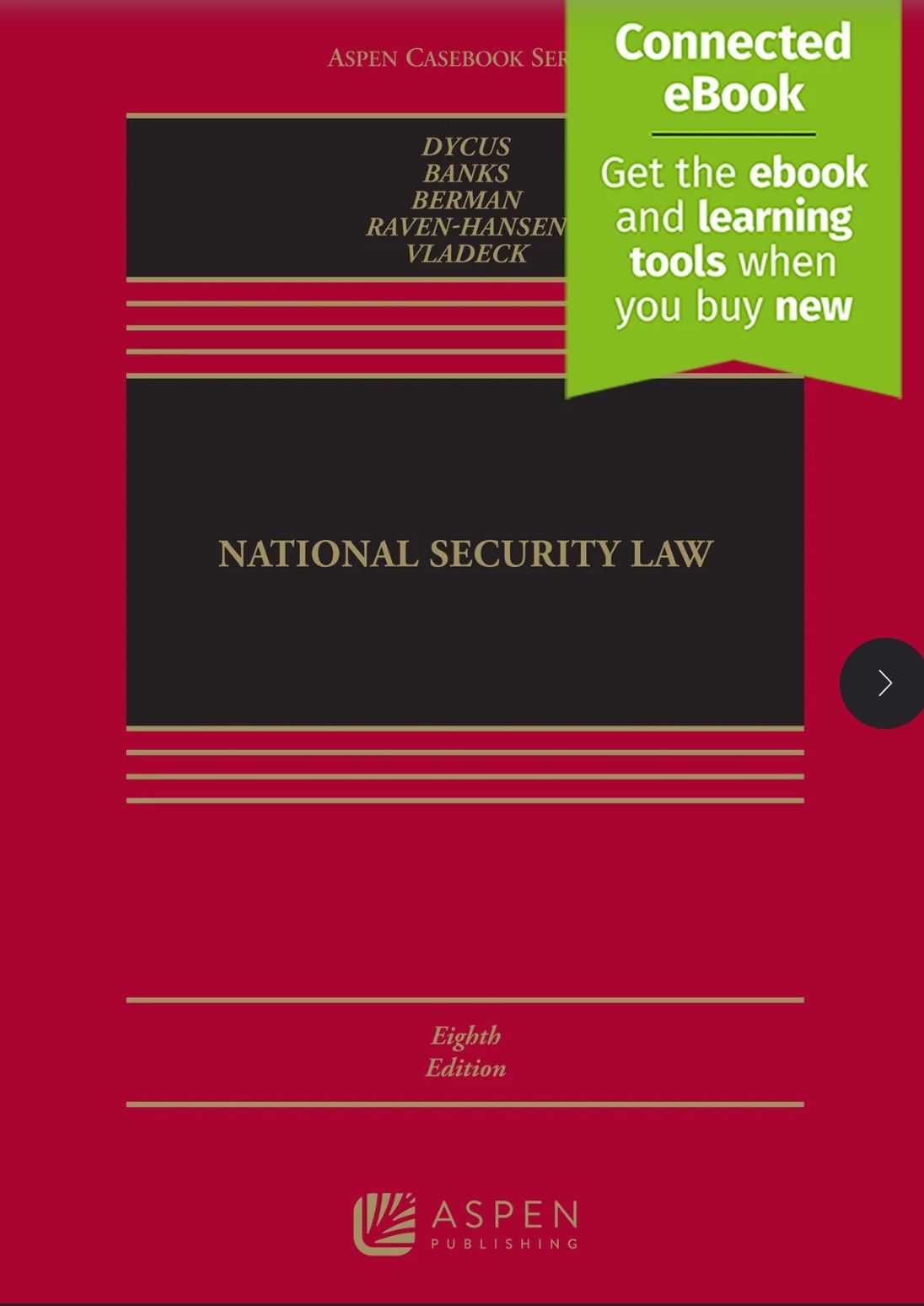 National Security Law, Eighth Edition, Aspen (Dycus) W/ Access Code!!