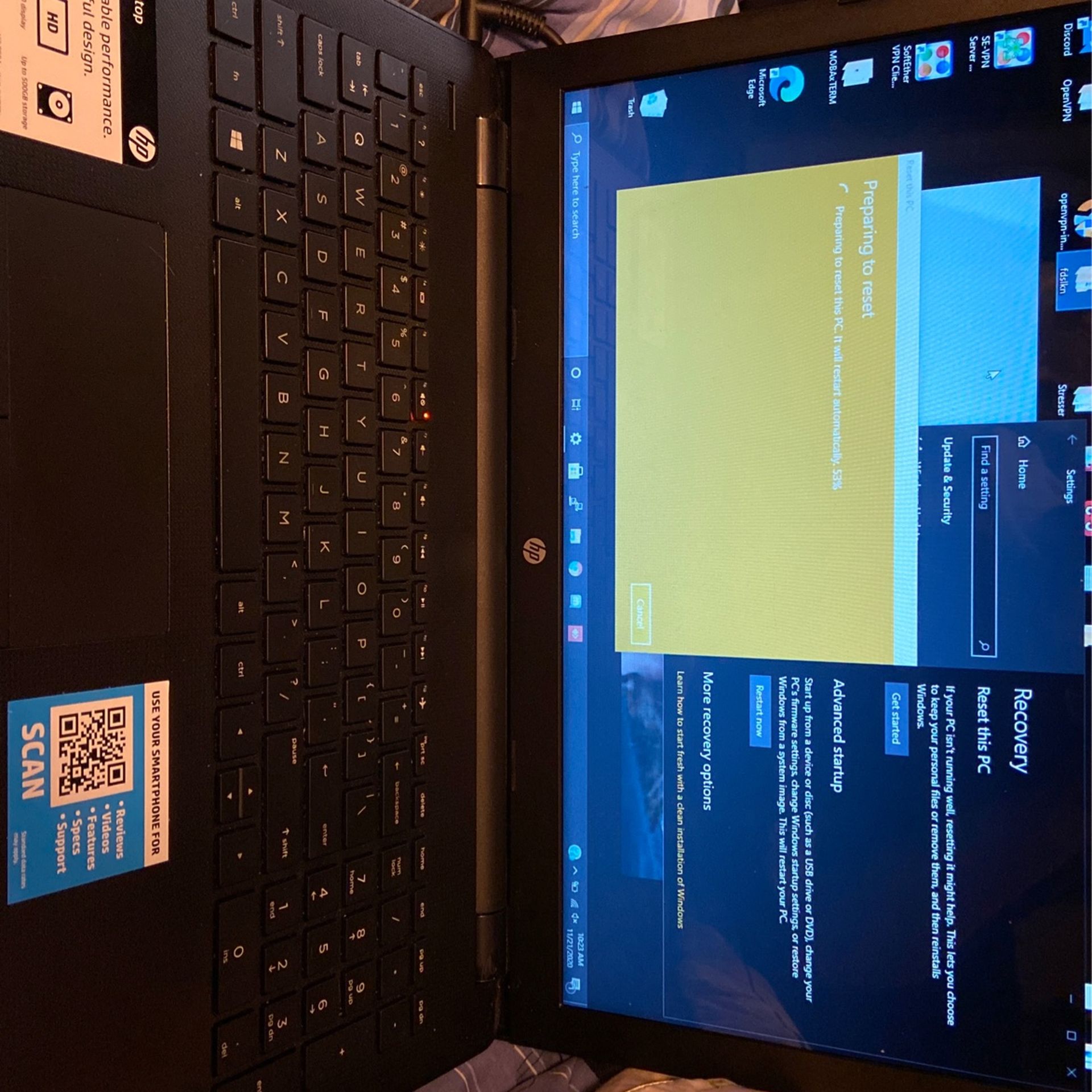 HP Notebook, Black, 15” Display