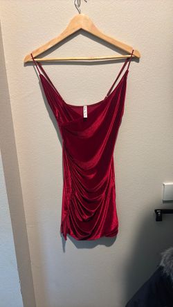 satin red dress