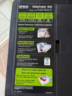Epson workforce 840 scanner/printer/copy/fax