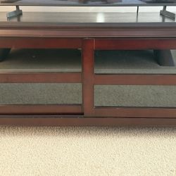 Wooden Tv Stand With Glass Door