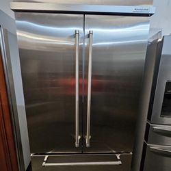 42" KITCHENAID BUILT IN FRENCH DOOR STAINLESS STEEL REFRIGERATOR 