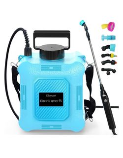 Battery Powered Sprayer 2 Gallon Garden Sprayer, Advance Electric Sprayer with 2 Adjustable Speed, 6 Mist Nozzles, USB Rechargeable with for Yard Lawn