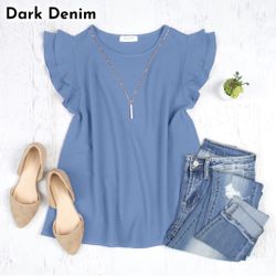 Ruffled Sleeve Woven Top