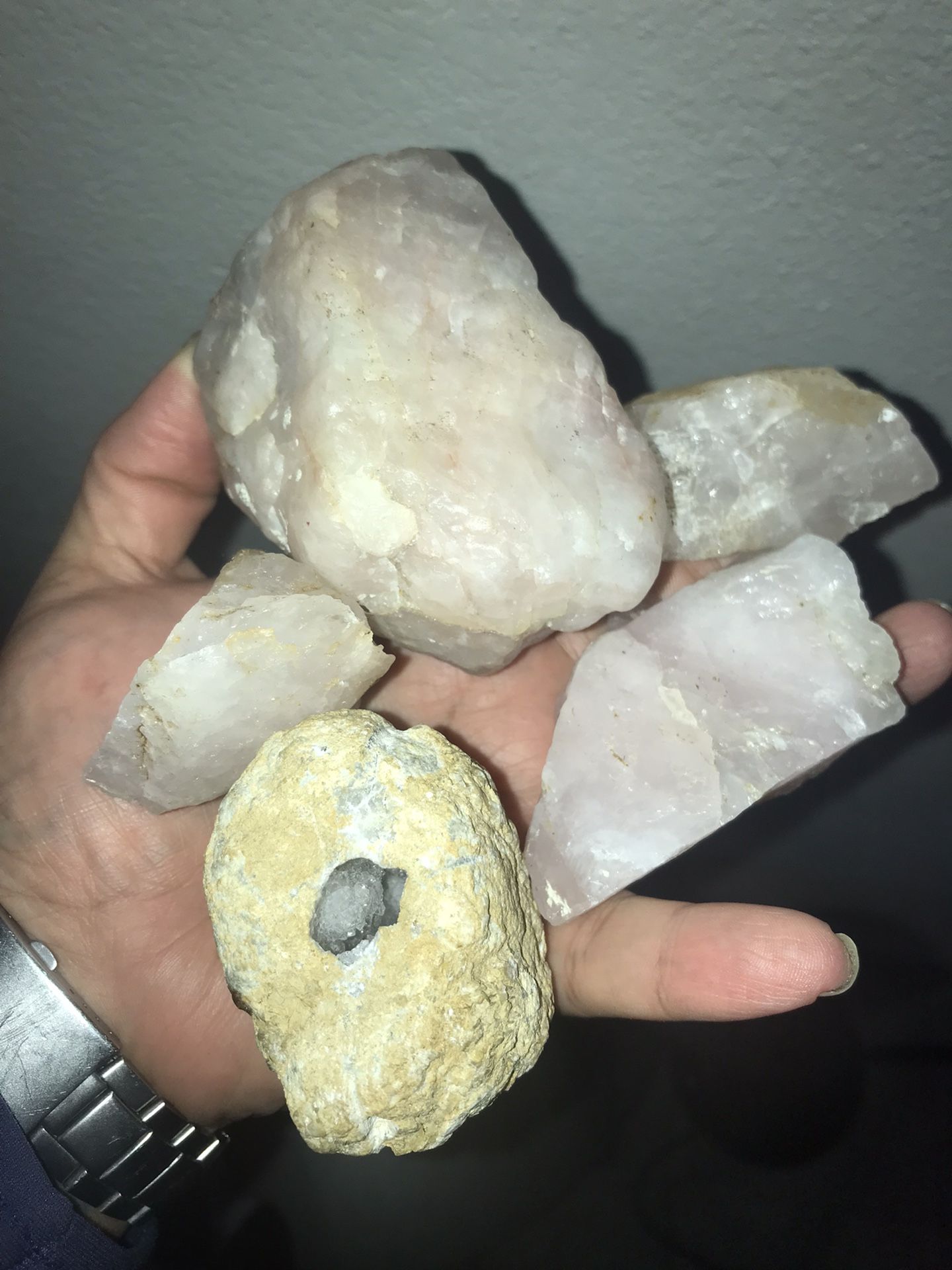 5 Rose Quartz Crystal Reiki Healing Hunk Stone