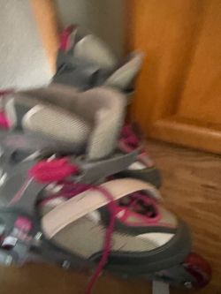 Women’s Inline Rollerblades / Roller Skates – Size 8 – Gray & Pink