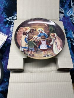 Religious Decorative Plate Away In a Manger by Cicely Mary Barker 1988 Christmas Decorative Plate Nativity Plate Christmas Gift 