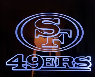 49ers etched lighted mirror