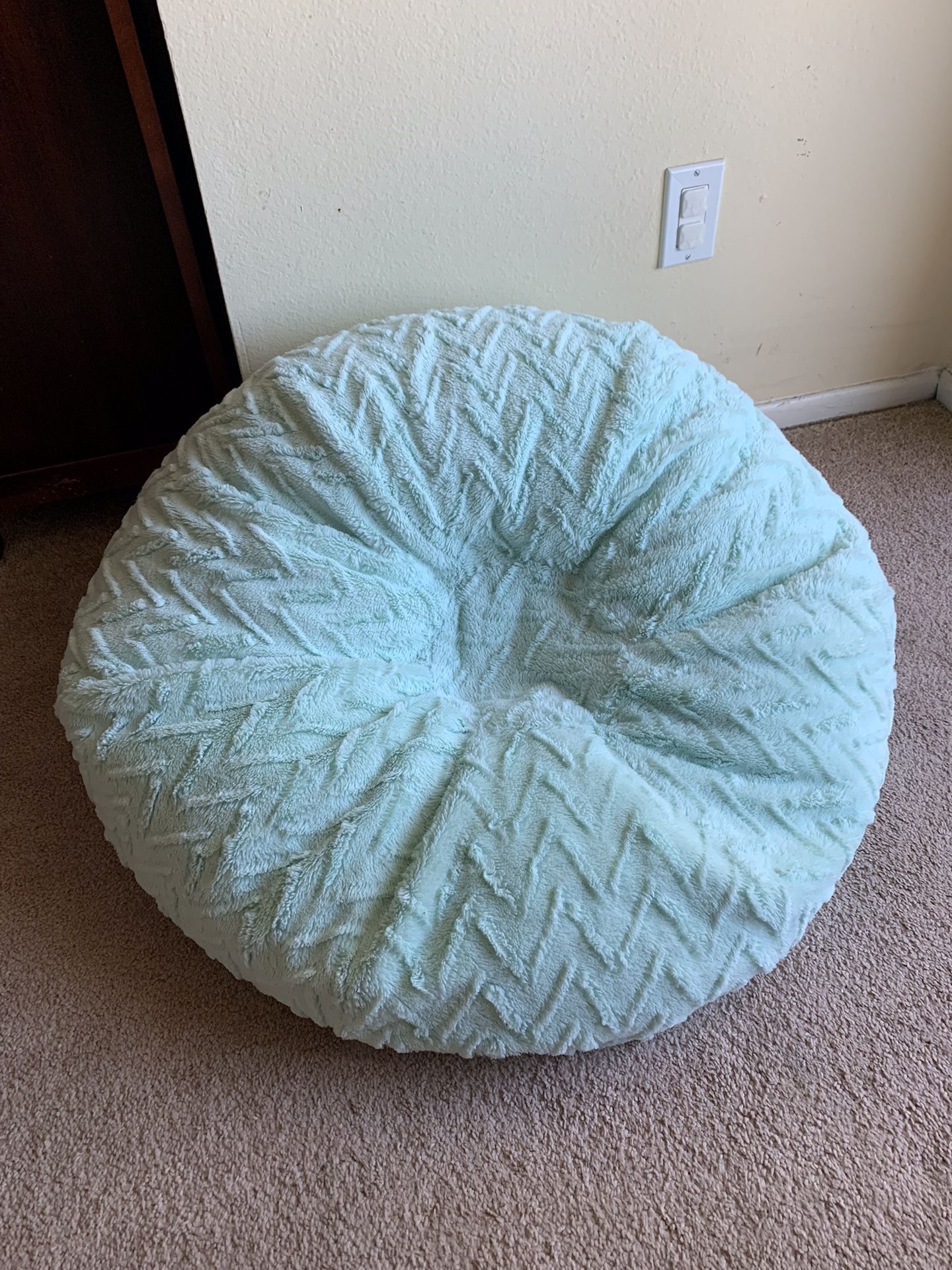 Brand New - Furry Teal/Aqua Bean Bag Chair