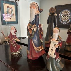 Vintage 2002 Mindspring  Studio Christmas  "Tidings Of Freedom" Santa Figurine Ceramic Holiday Collectibles