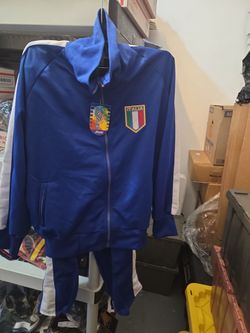 Italia Track Jacket Blue White Stripe