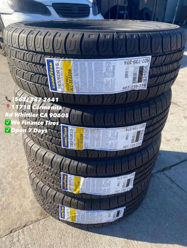 185/60R15 Goodyear All Season Set of Tires Installed and Balanced Set de Llantas Nuevas Instaladas y Balanceadas