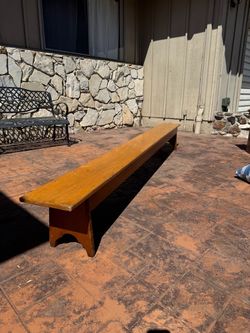 Long Wooden Farmhouse Church Bench