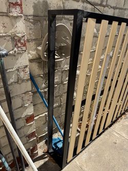Outdoor Privacy Screen Panel Black Metal Wood Slat
